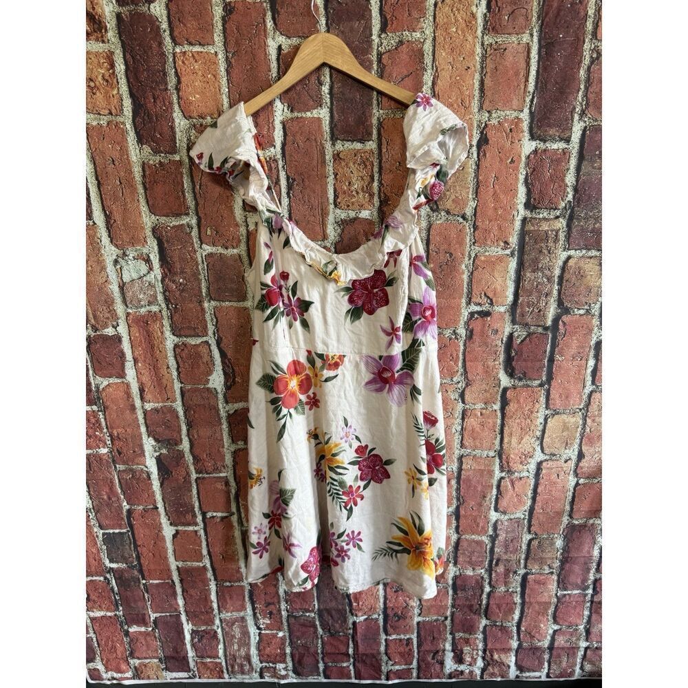 Old Navy Womens White Sleeveless Floral Pattern Slip Dress Long Size XL